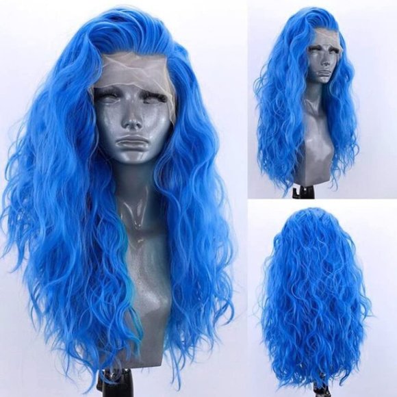 Blue Kinky Curly  Lace Front Wig - Picture 3 of 3